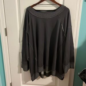 Dark grey oversized free people sweat shirt